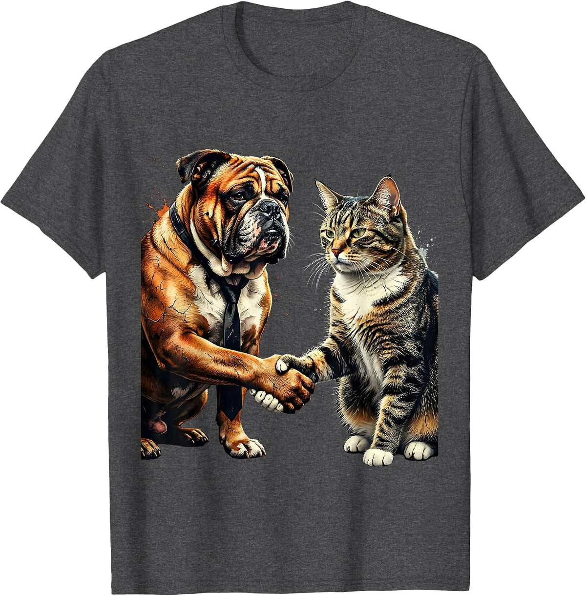 I Cant But I Know A Guy Dog Cat Handshake T-Shirt - Dark Heather Grey
