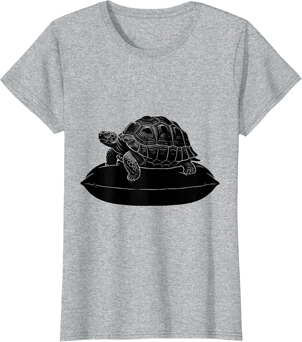 Tortoise Silhouette Pet Lover Gift Novelty T-Shirt - Heather Grey
