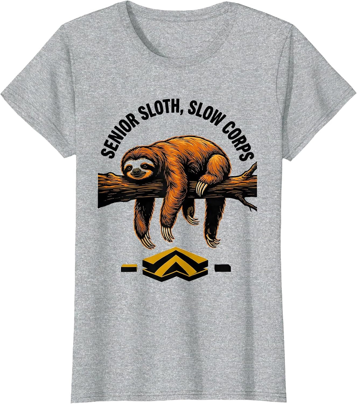 Women's Senior Sloth Slow Corps Funny Lazy Sloth Lover Gift T-Shirt - Heather Grey