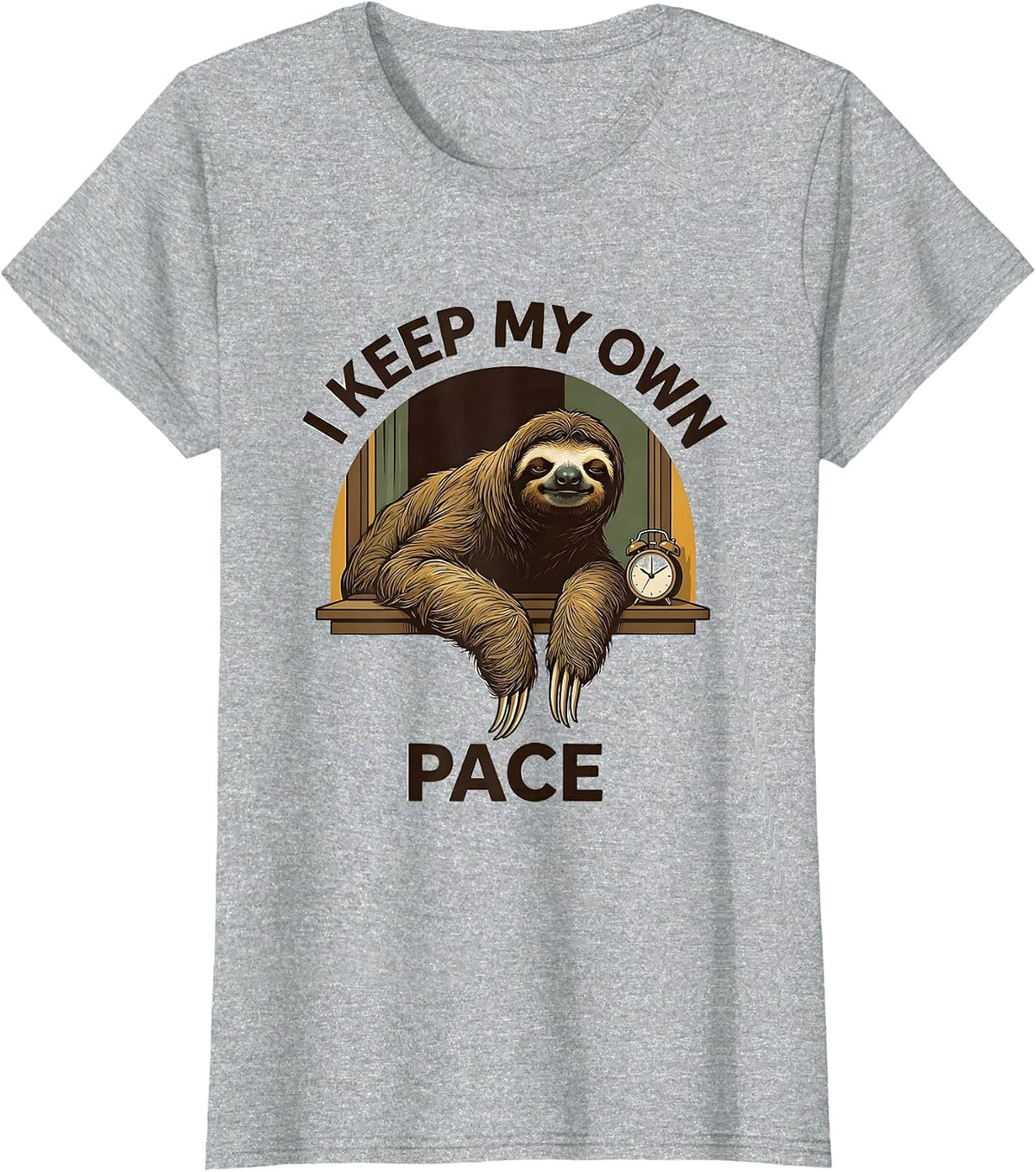 I Keep My Own Pace Funny Sloth Lover Gift for Valentine's T-Shirt - Heather Grey