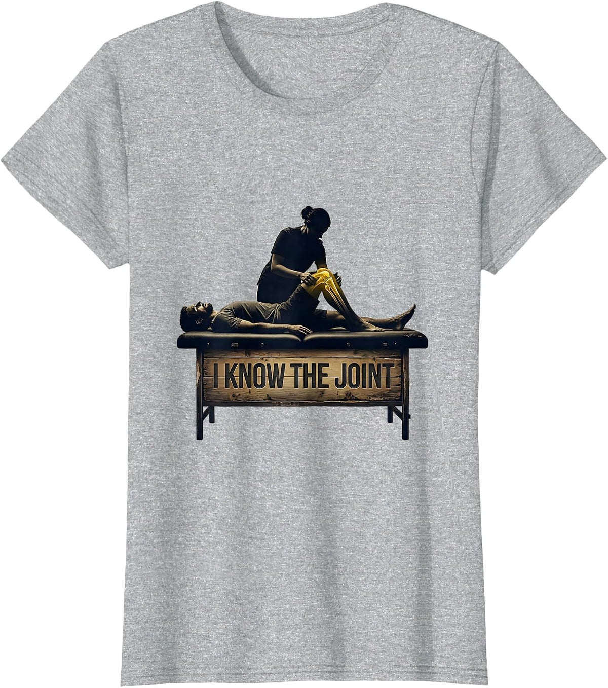 I Know the Joint Distressed Funny Physical Therapist PT Gift T-Shirt - Heather Grey