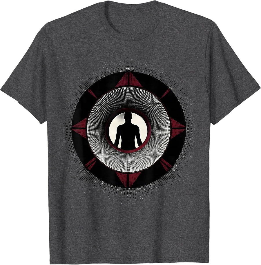Men's MRI Machine Magnetic Field Lines Radiology Art T-Shirt - Dark Heather Grey