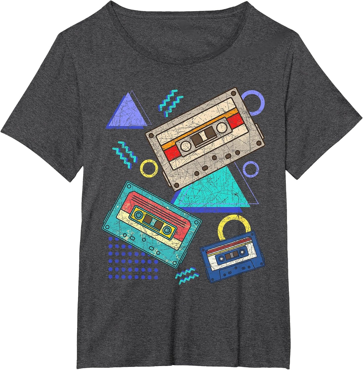 Retro 80s Music Cassette 1980 Theme Party Eighties T-Shirt - Dark Heather Grey