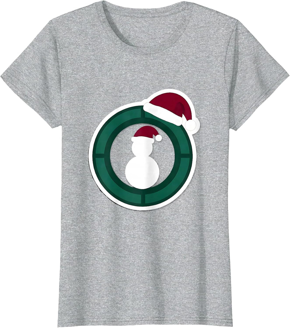 Women's MRI Bore Ring Snowman Radiology Tech Christmas Sticker T-Shirt - Heather Grey