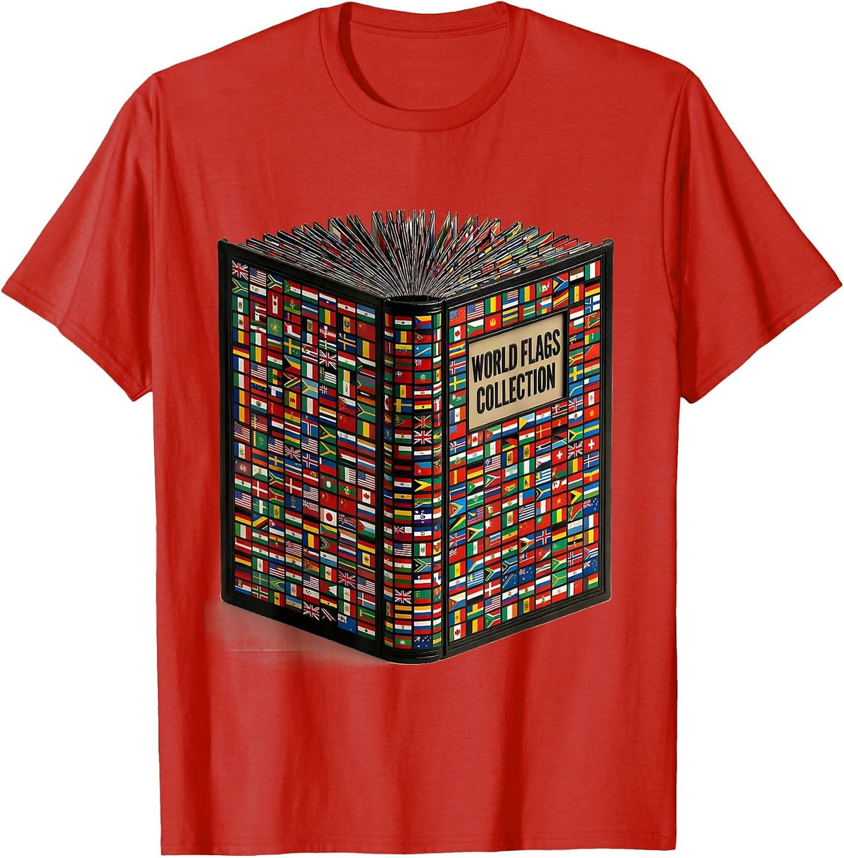 Men's World Flags Collection Geography Lover Travel Enthusiast T-Shirt - Red