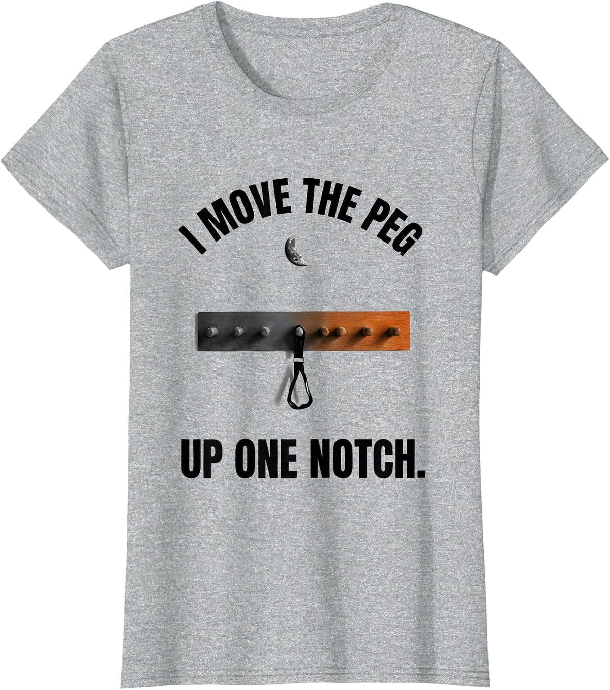 Women's I Move The Peg Up One Notch Funny Physical Therapy Halloween T-Shirt - Heather Grey