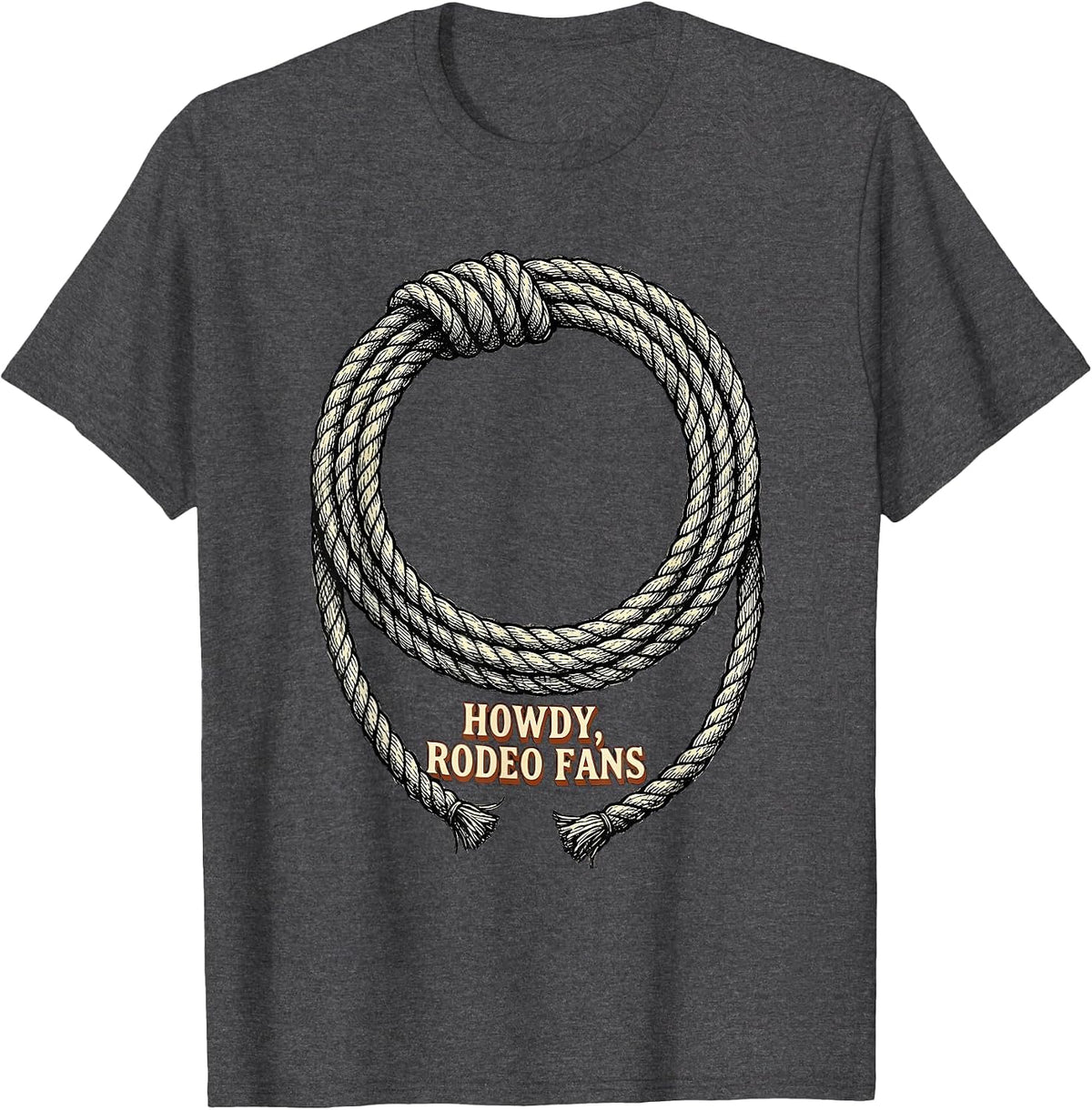 Howdy, Rodeo Fans Funny Western Cowboy Cowgirl Pride T-Shirt - Dark Heather Grey