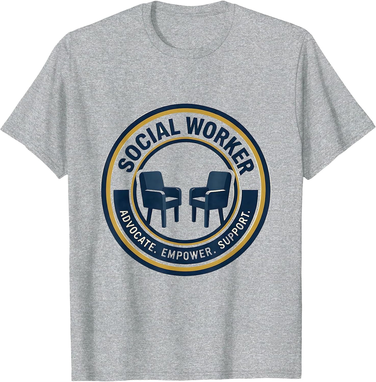 Men's SOCIAL WORKER ADVOCATE EMPOWER SUPPORT Professional T-Shirt - Heather Grey