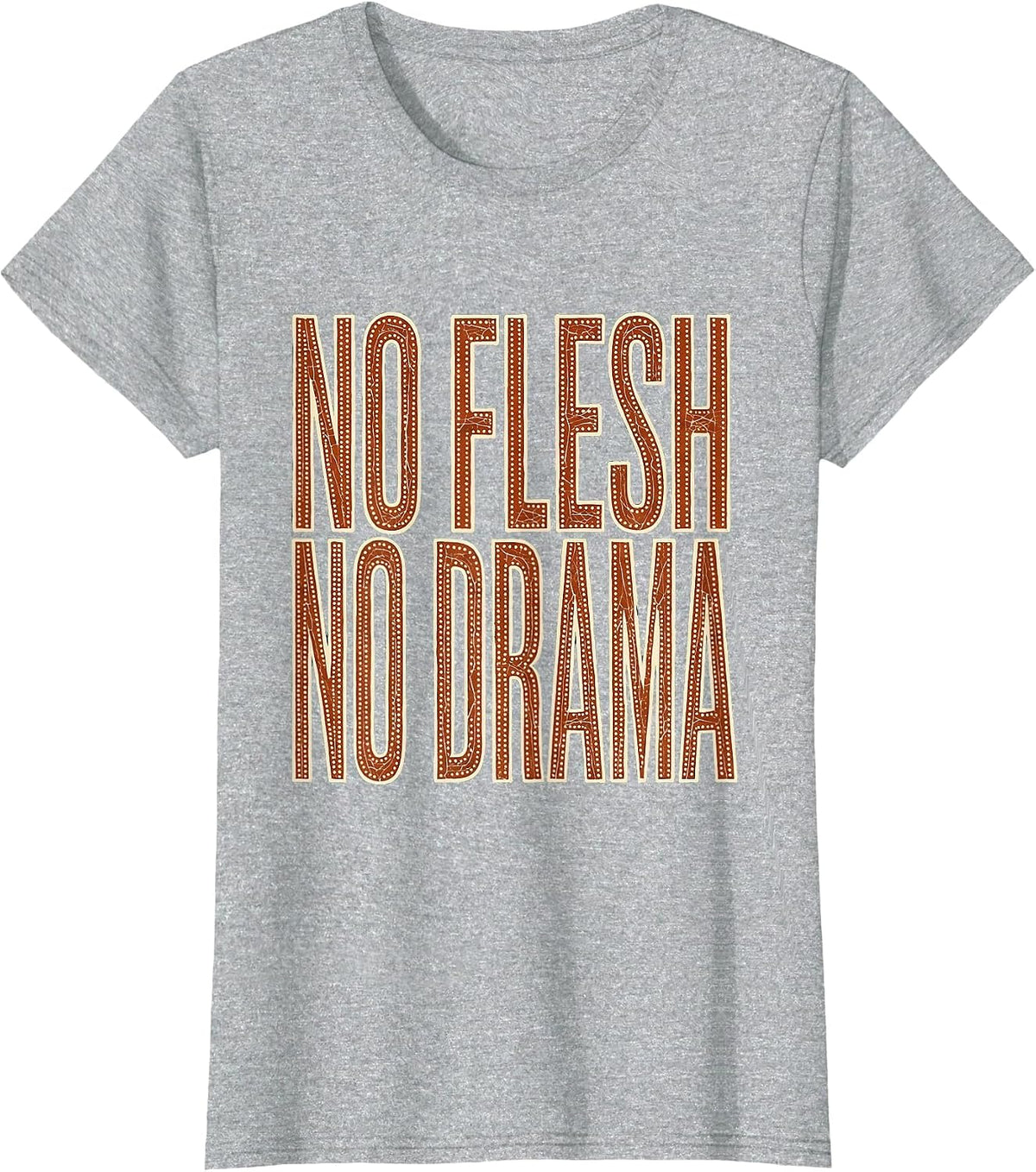 No Flesh No Drama Skeleton Bone Puns Halloween T-Shirt - Heather Grey