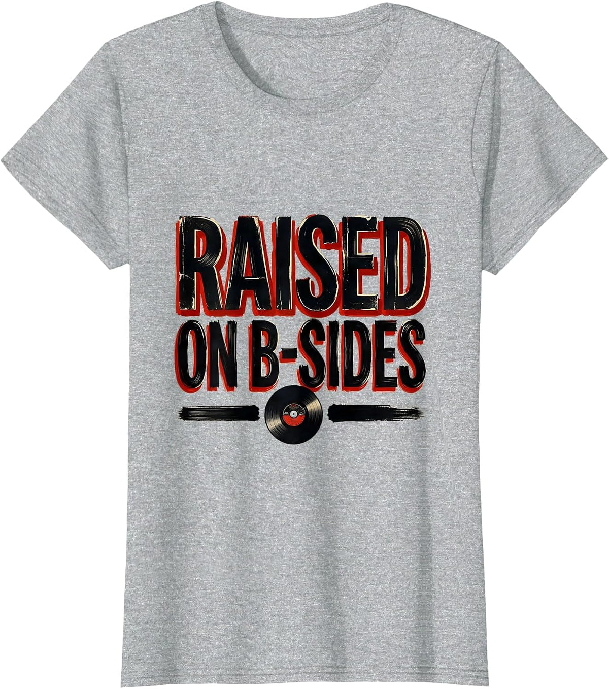 Raised On B-Sides Vintage 90s Hip-Hop Rap Lyric Nostalgia T-Shirt - Heather Grey