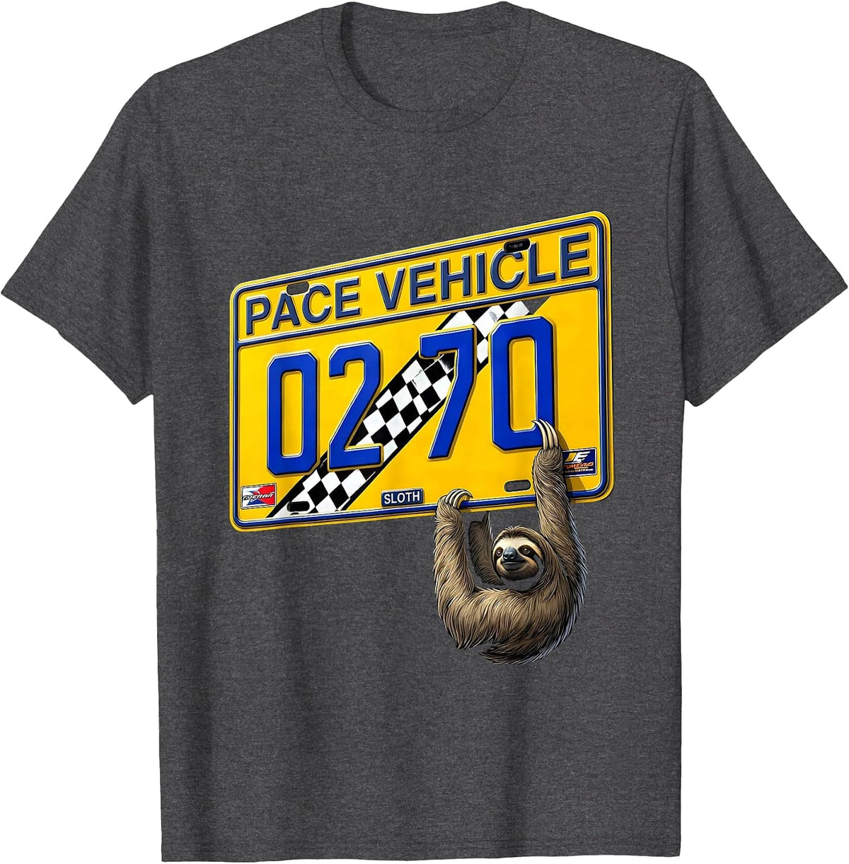 Men's Pace Vehicle: Sloth Funny Sloth Lover Racing Humor T-Shirt - Dark Heather Grey