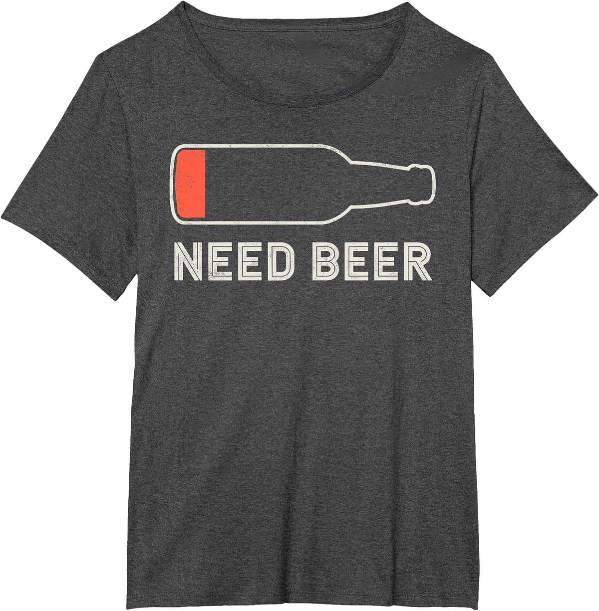 Need Beer Funny Low Battery Joke Tee Party Drinking Team T-Shirt - Dark Heather Grey