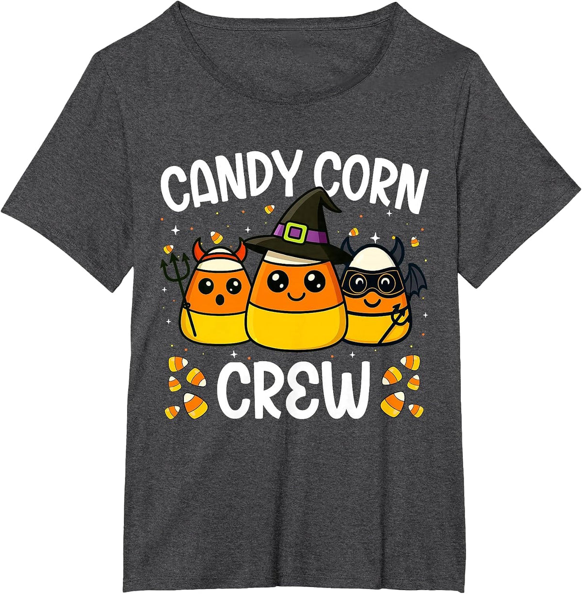 Candy Corn Crew Halloween Costume Men Women Kids T-Shirt - Dark Heather Grey