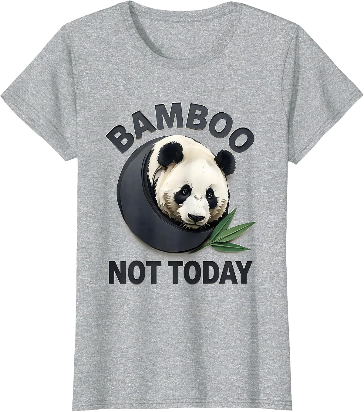 Women's Bamboo, Not Today Cute Panda Lover Funny Animal Humor T-Shirt - Heather Grey
