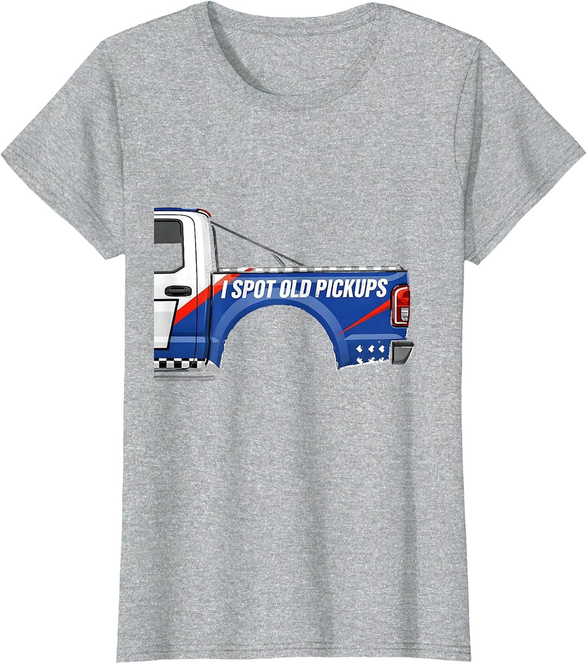 I Spot Old Pickups Racing Livery Graphic Trucker Driver T-Shirt - Heather Grey