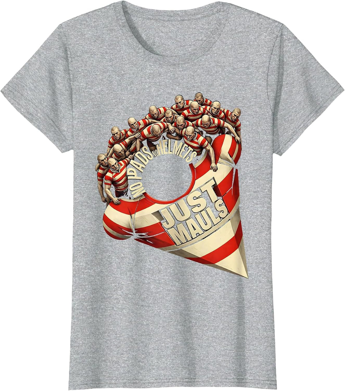 No Pads No Helmets Just Mauls Funny Rugby Player Coach Gift T-Shirt - Heather Grey