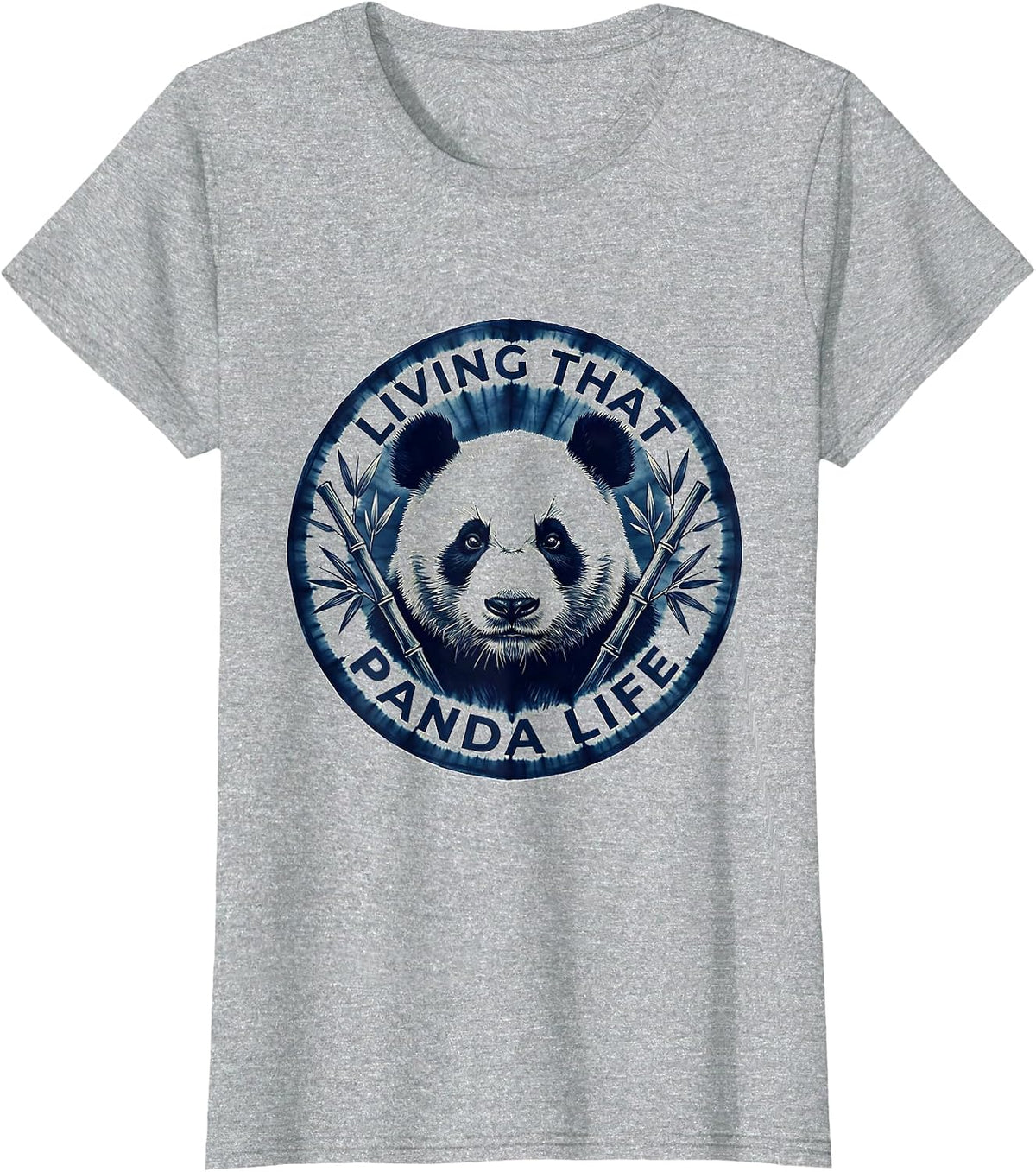 Living That Panda Life Cute Panda Design T-Shirt - Heather Grey