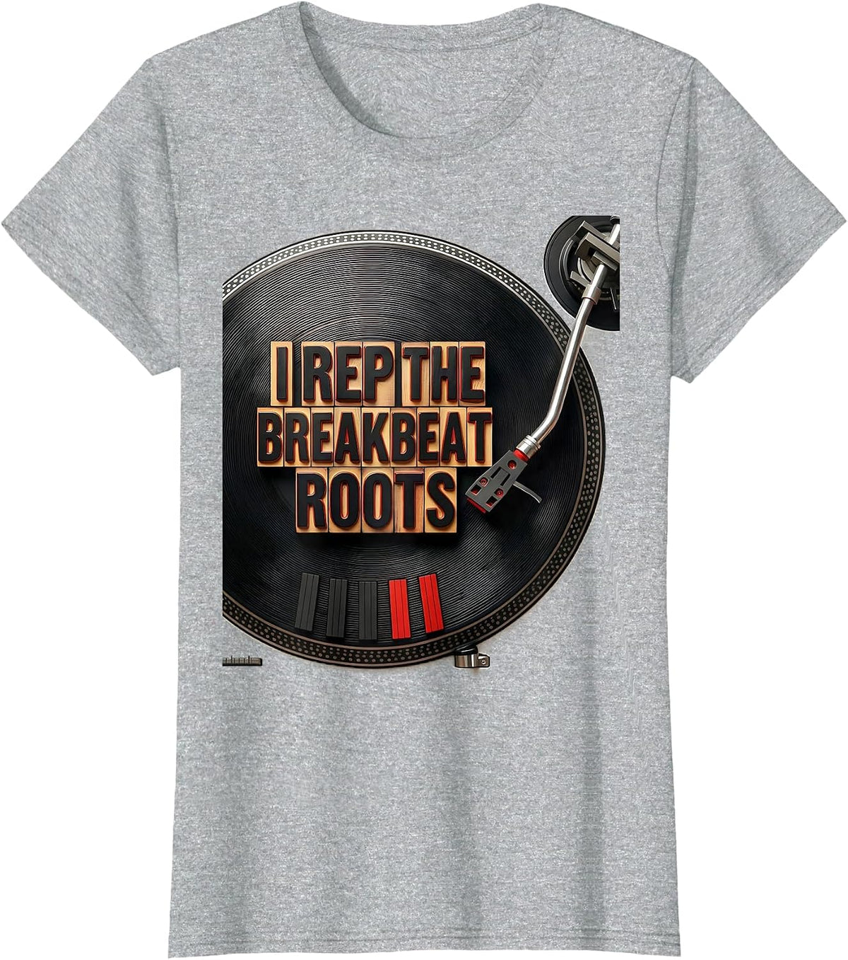 Women's I Rep The Breakbeat Roots Urban Nostalgic Hip Hop Rap T-Shirt - Heather Grey