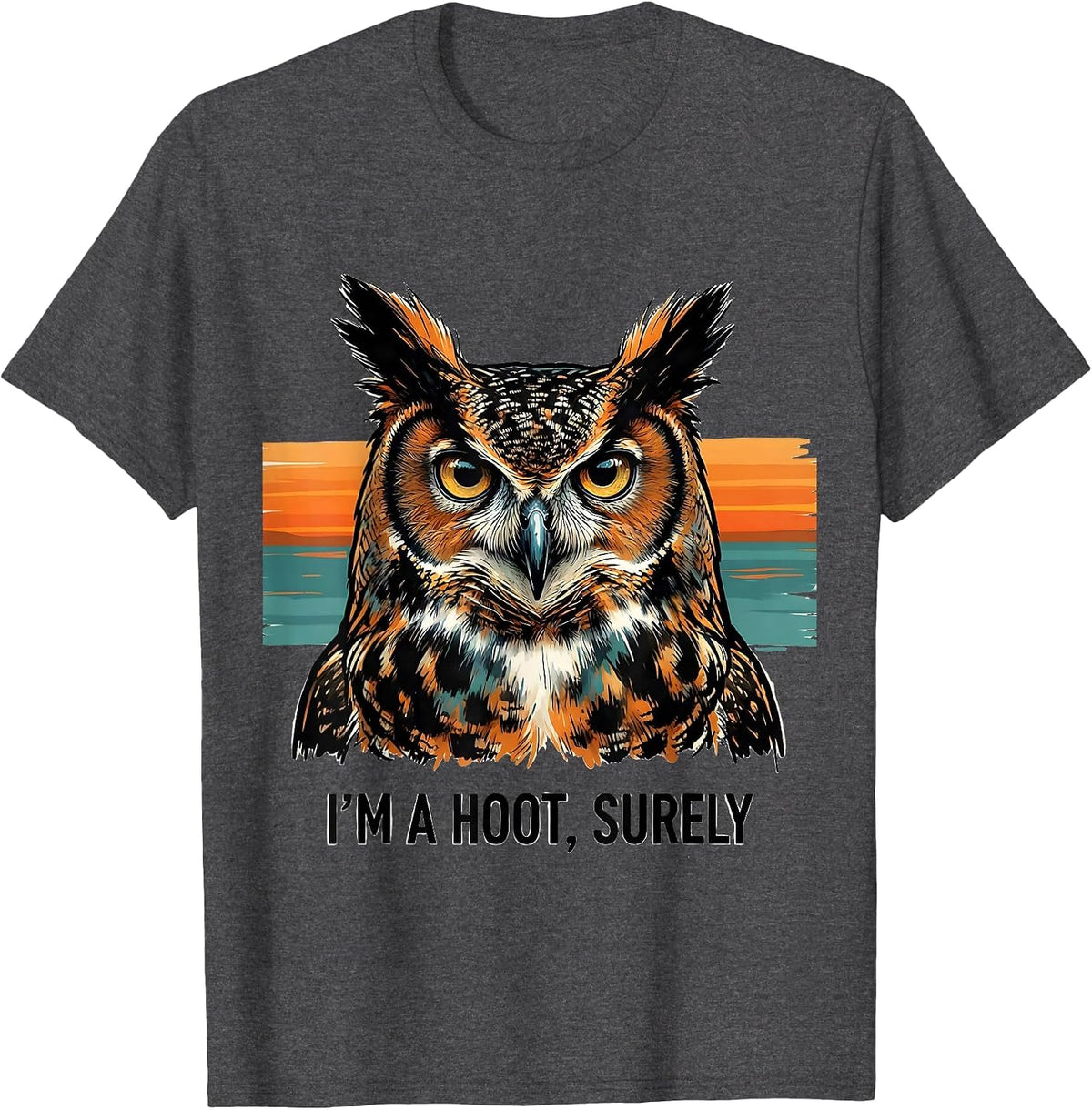 I'm A Hoot Surely Funny Owl Lover Bird Humor Gift T-Shirt - Dark Heather Grey