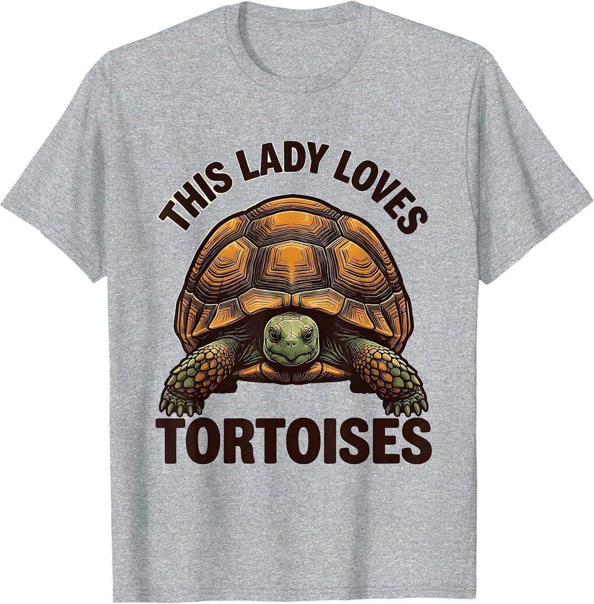 Men's This Lady Loves Tortoises Funny Reptile Lover Screenprint T-Shirt - Heather Grey