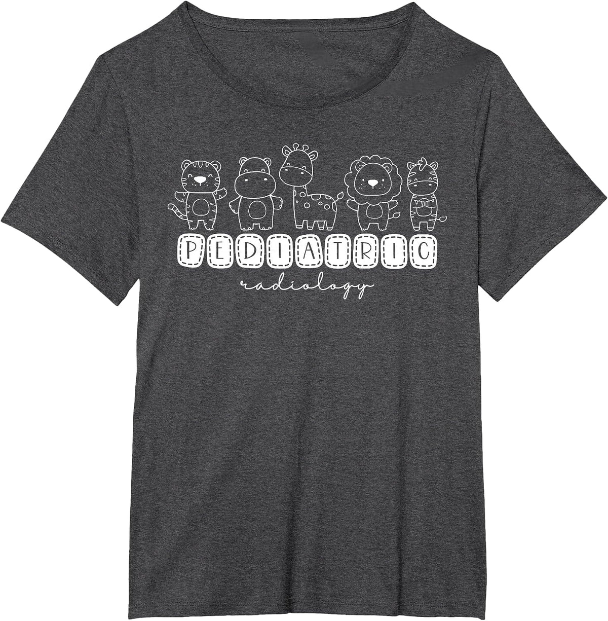 Cute Animals Pediatric Radiology PEDS Radiologist X-ray Tech T-Shirt - Dark Heather Grey