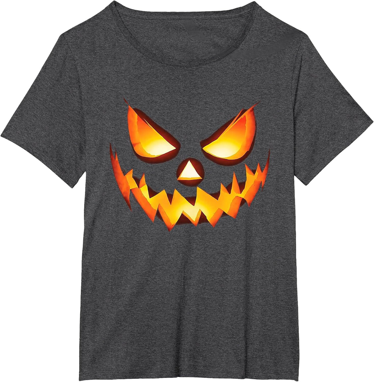 Jack O Lantern Scary Carved Pumpkin Face Halloween Costume T-Shirt - Dark Heather Grey