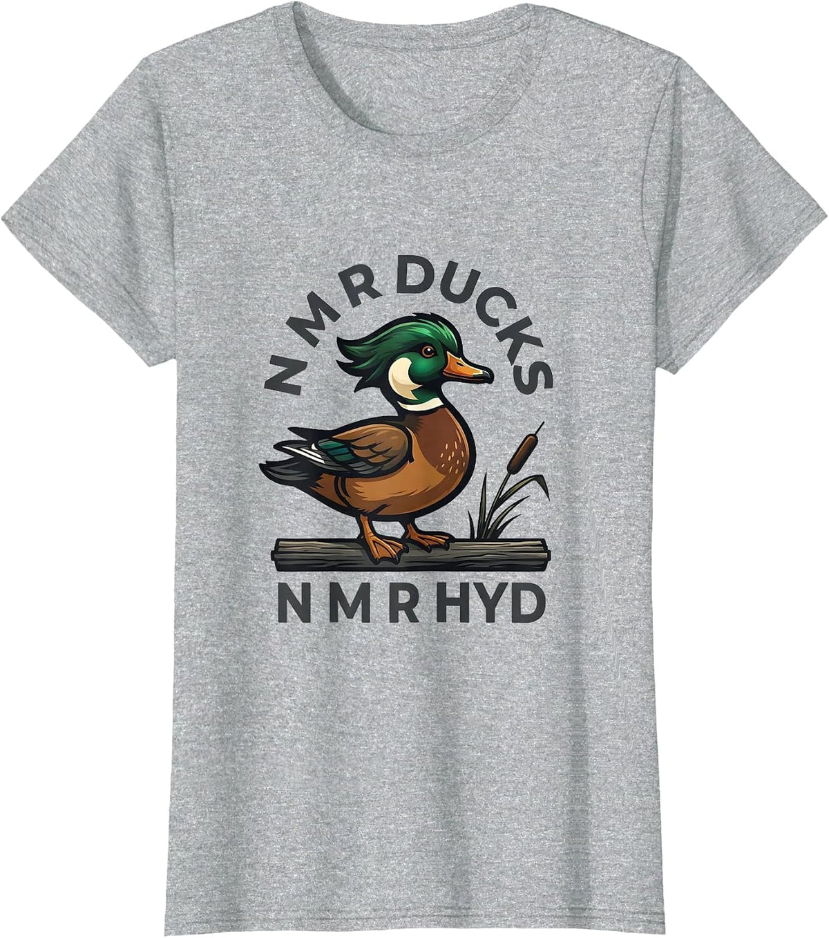 Women's N M R DUCKS N M R HYD Funny Duck Hunter Hunting Dad Gift T-Shirt - Heather Grey