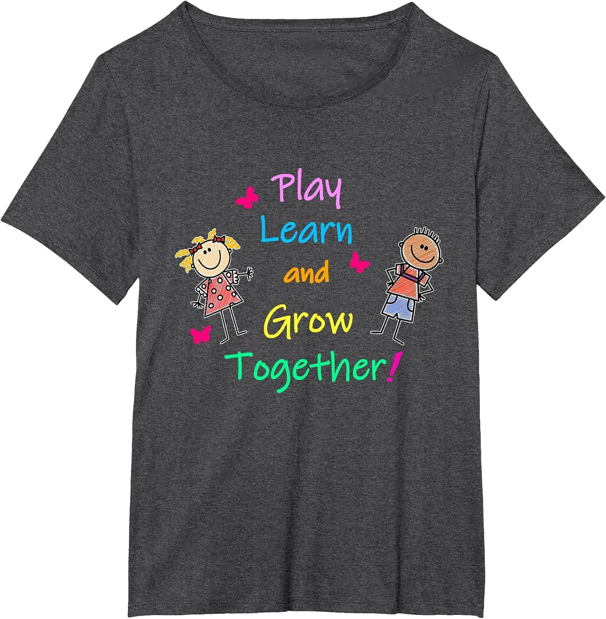 Play, Learn, and Grow Together t-Shirt T-Shirt - Dark Heather Grey