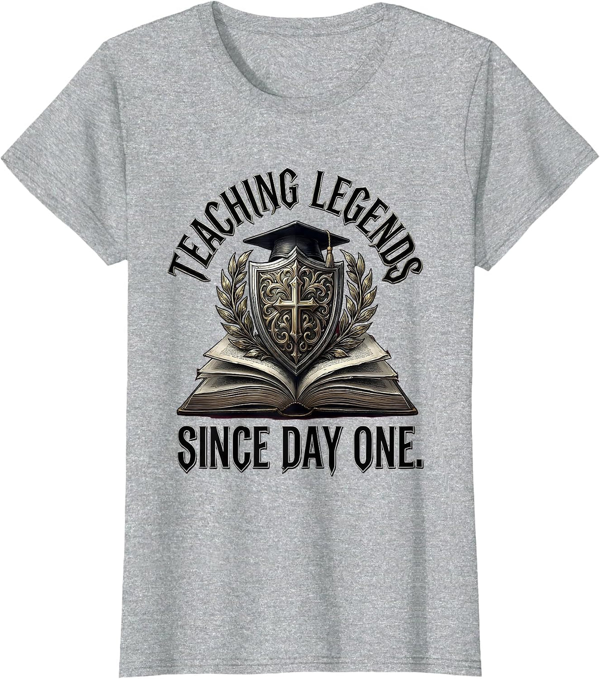 4th Grade Teacher Teaching Legends Since Day One T-Shirt - Heather Grey