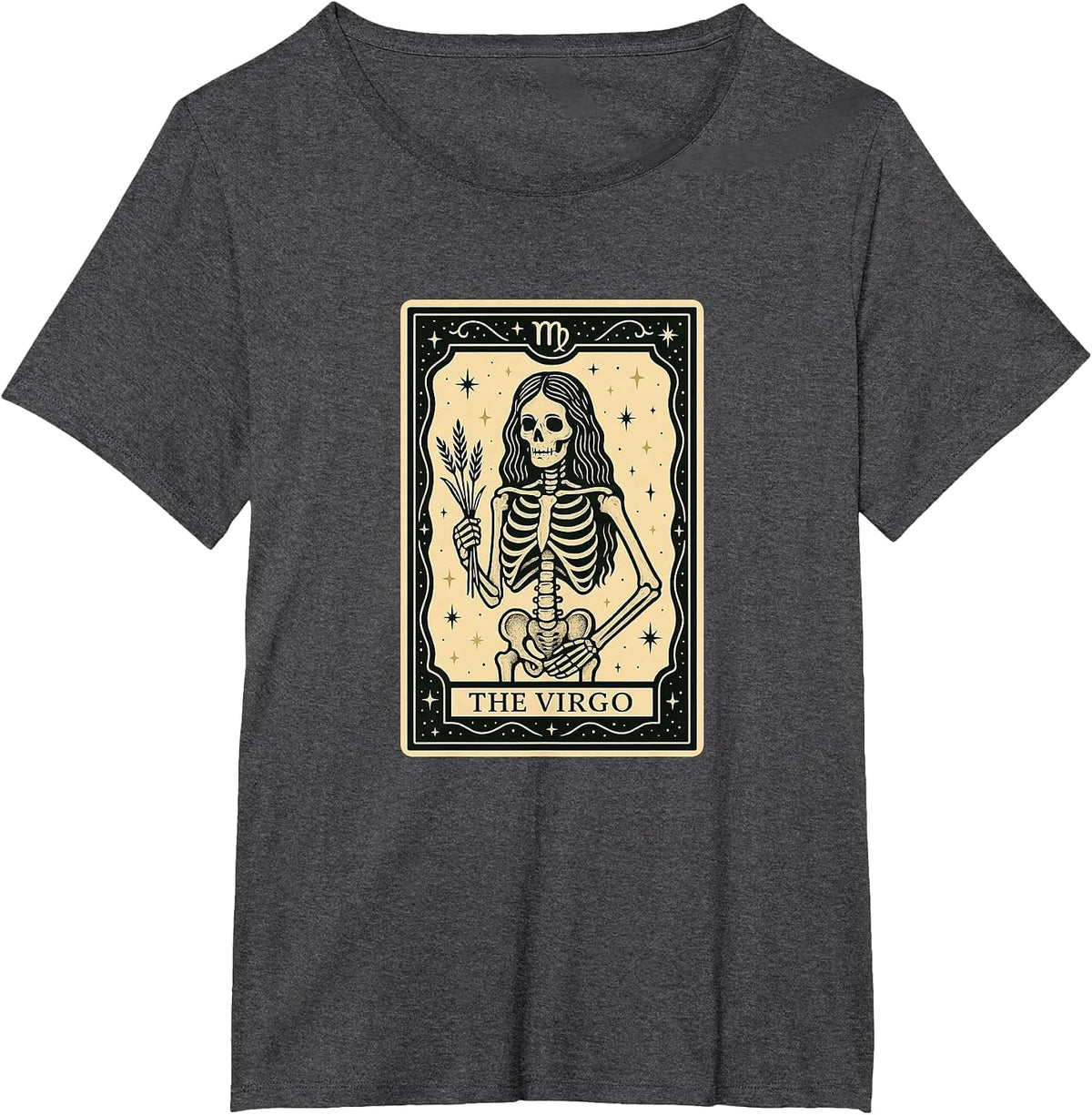 The Virgo Tarot Card - Halloween Spooky Gothic Witchy T-Shirt - Dark Heather Grey