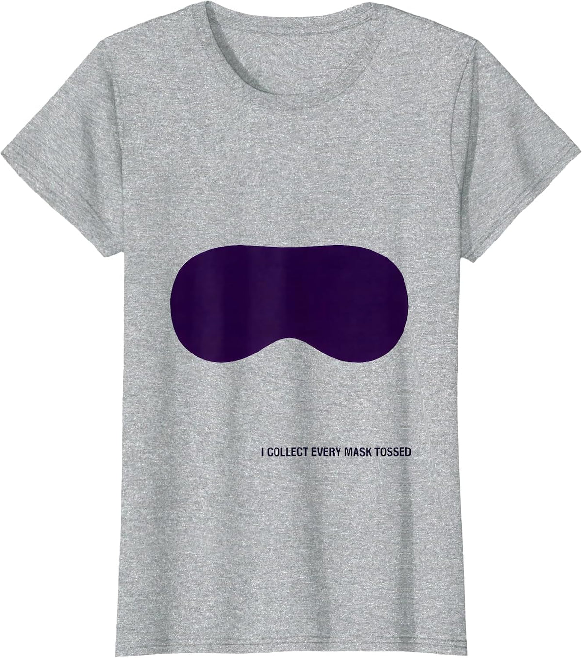 Women's I Collect Every Mask Tossed Minimalist Mardi Gras Party T-Shirt - Heather Grey