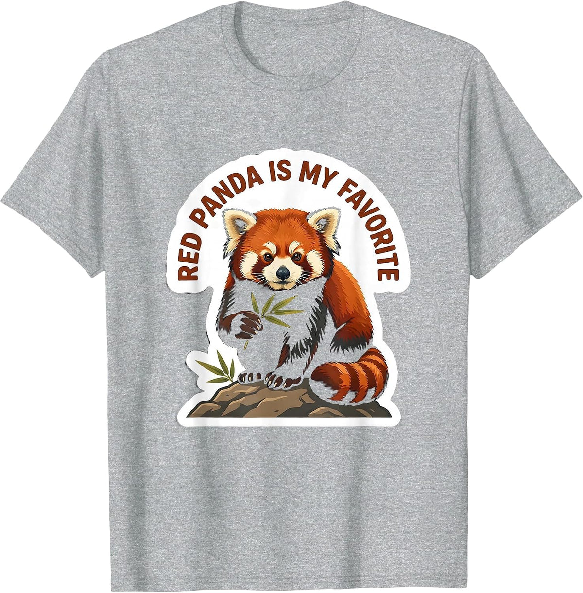 Men's Red Panda Is My Favorite Funny Cute Animal Lover Gift T-Shirt - Heather Grey