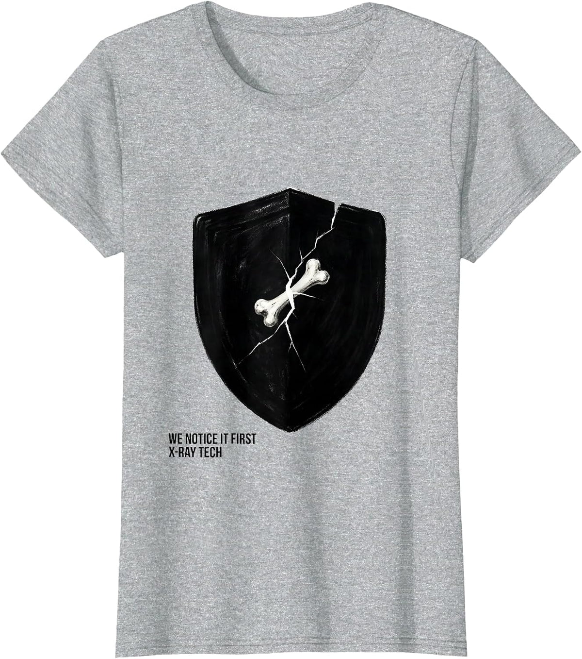 Women's We Notice It First X-Ray Tech Radiology Rad Tech Minimalist T-Shirt - Heather Grey