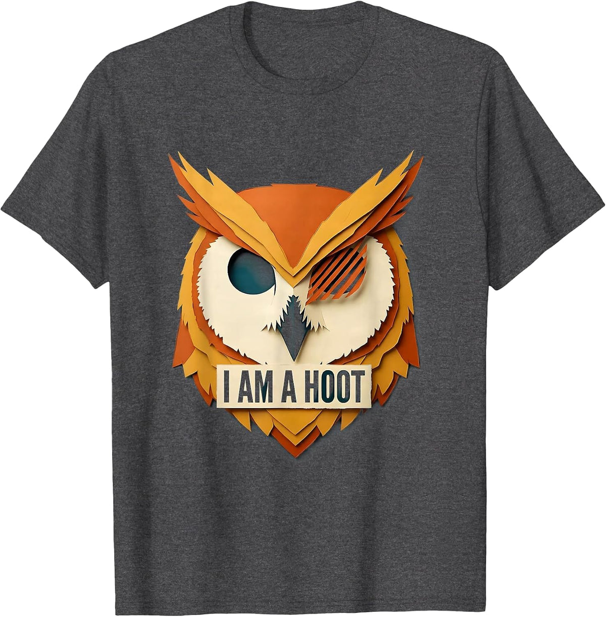 Men's I Am A Hoot Funny Owl Lover Bird Watcher Humor T-Shirt - Dark Heather Grey