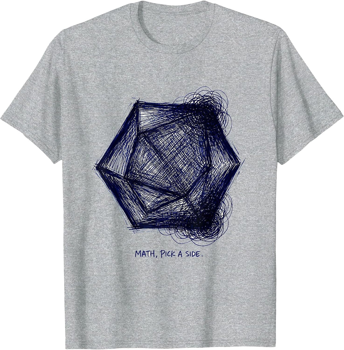 Men's Math Pick A Side Funny Math Teacher Nerd Pun Humor T-Shirt - Heather Grey