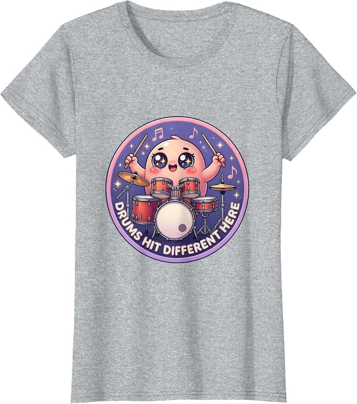 Drums Hit Different Classic Rock Band Design T-Shirt - Heather Grey