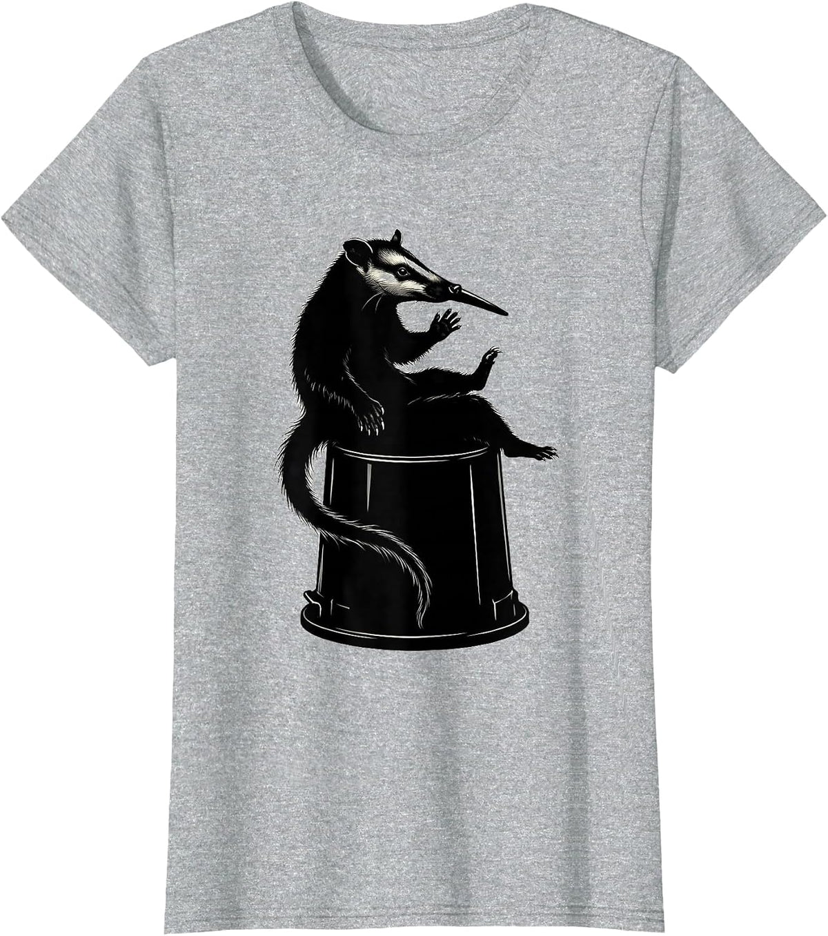 Opossum Throne Funny Possum Lover Meme Humor T-Shirt - Heather Grey