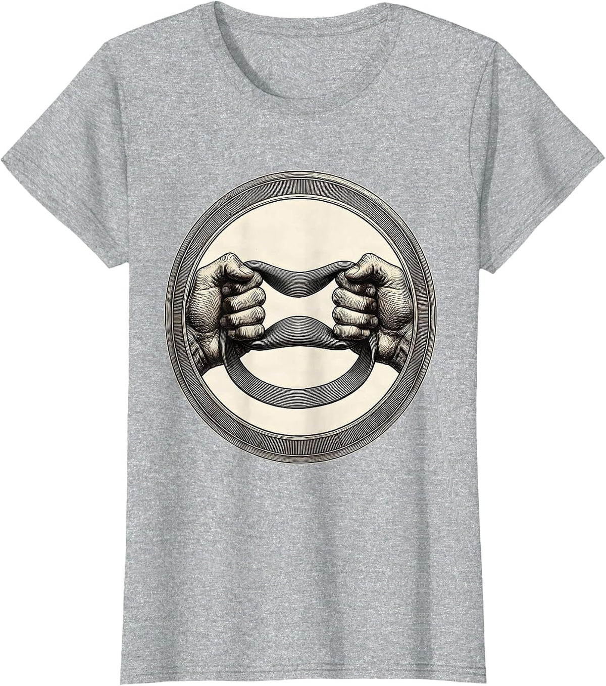 Physical Therapy Resistance Band Illustration T-Shirt - Heather Grey
