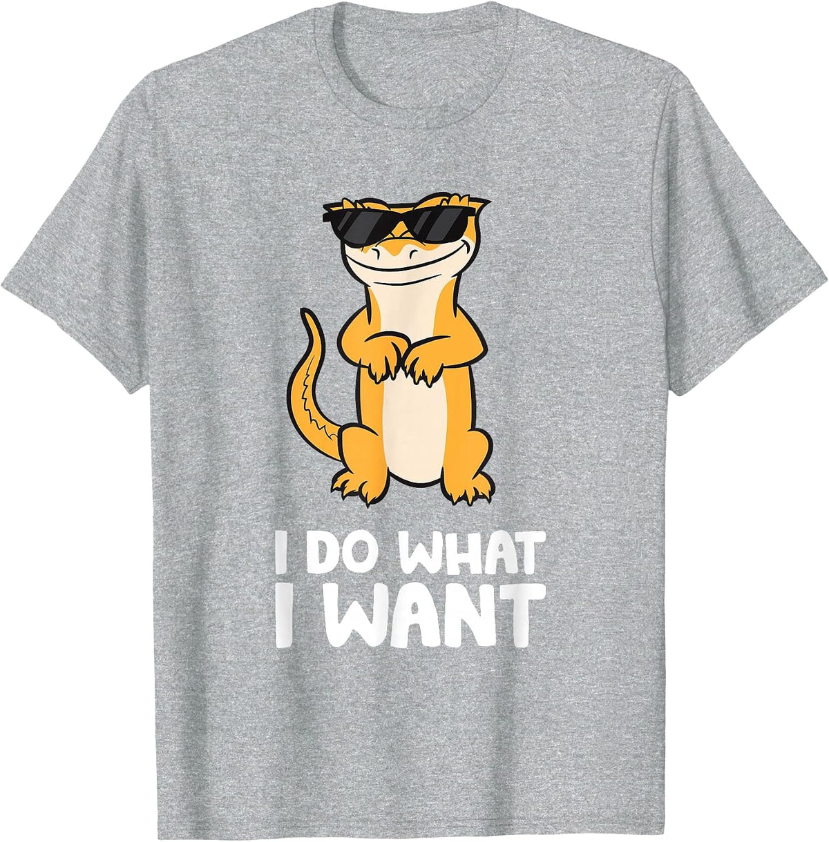 I Do What I Want Reptile Lizard Funny Crested Gecko T-Shirt - Heather Grey