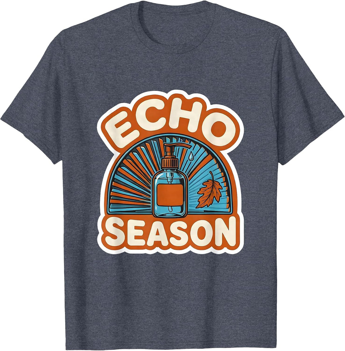 Echo Season Sticker Style Sonographer Halloween Workplace T-Shirt - Heather Blue