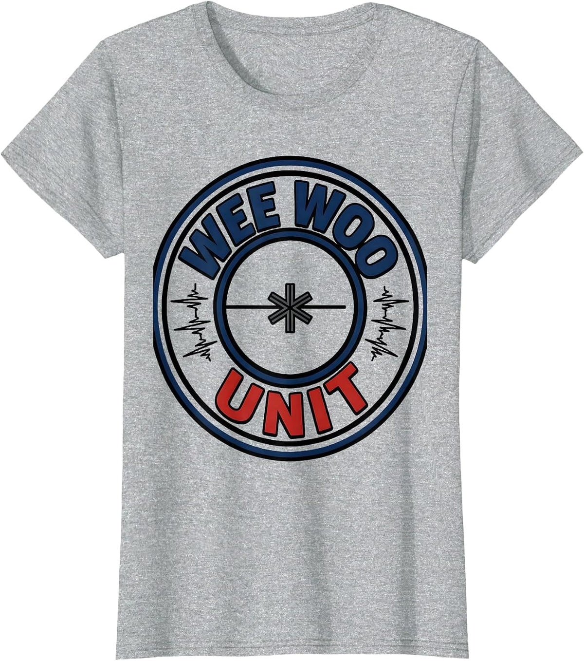 Women's Wee Woo Unit Funny EMT Paramedic EMS Crew Gag Gift T-Shirt - Heather Grey