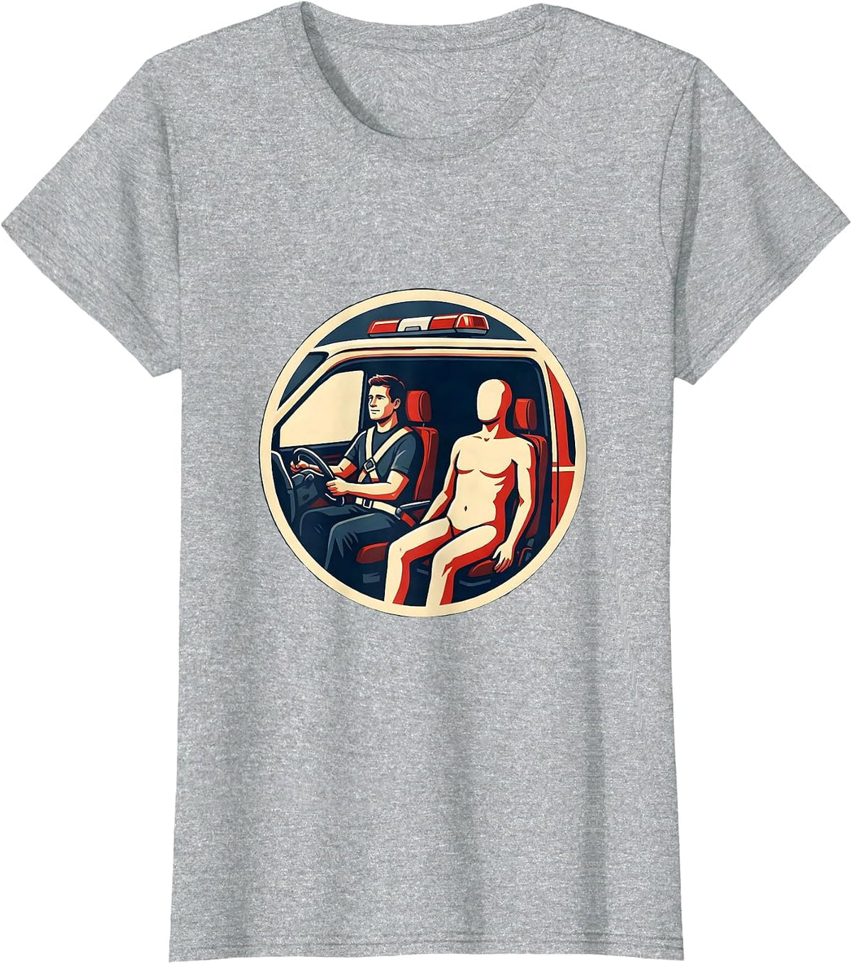 Sealed EMT Mannequin Training Badge Dark Humor T-Shirt - Heather Grey