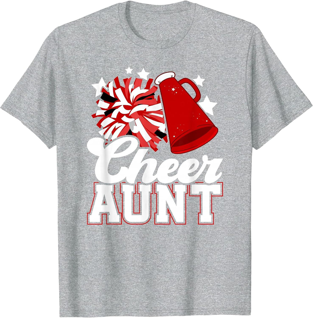 Cheer Aunt of A Cheerleader Aunt Cheerleading Auntie T-Shirt - Heather Grey