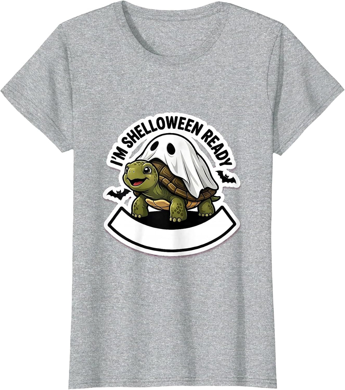 I'm Shelloween Ready Whimsical Turtle Halloween Costume T-Shirt - Heather Grey