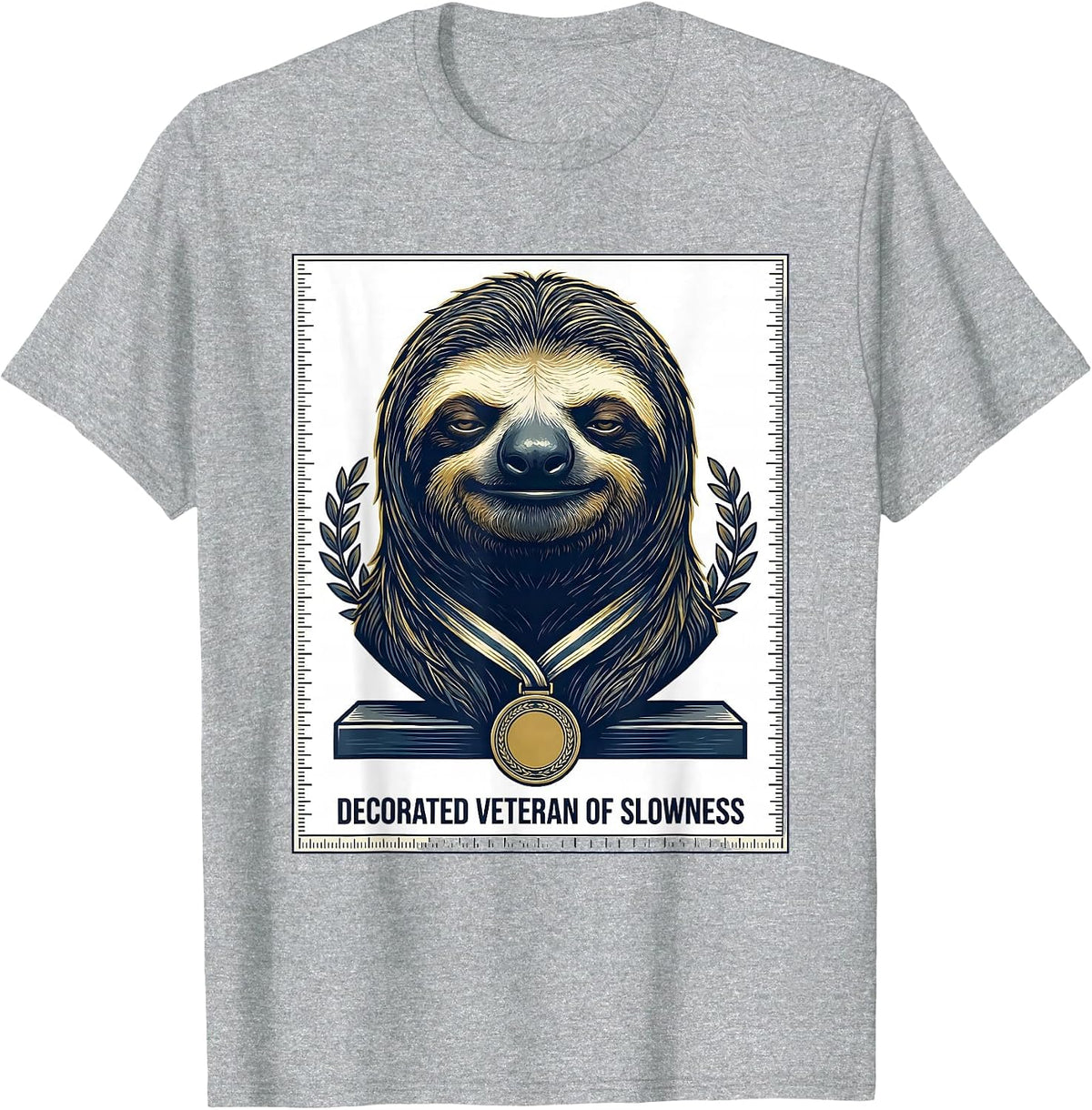 Men's Decorated Veteran Of Slowness Funny Sloth Lover Gift T-Shirt - Heather Grey