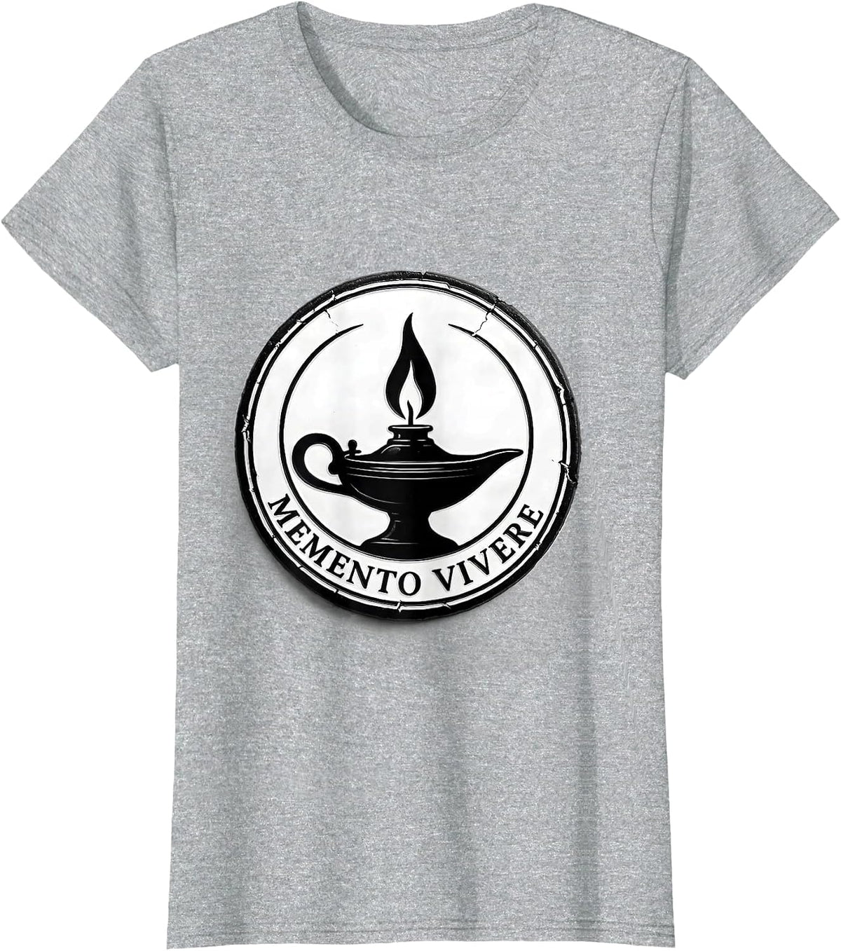 Women's Memento Vivere Stoic Philosophy Quote Marcus Aurelius T-Shirt - Heather Grey