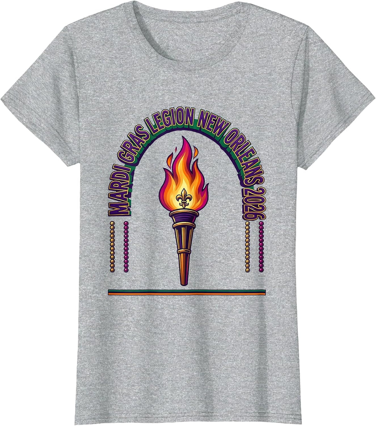 Mardi Gras Legion New Orleans 2026 Carnival Party Costume T-Shirt - Heather Grey