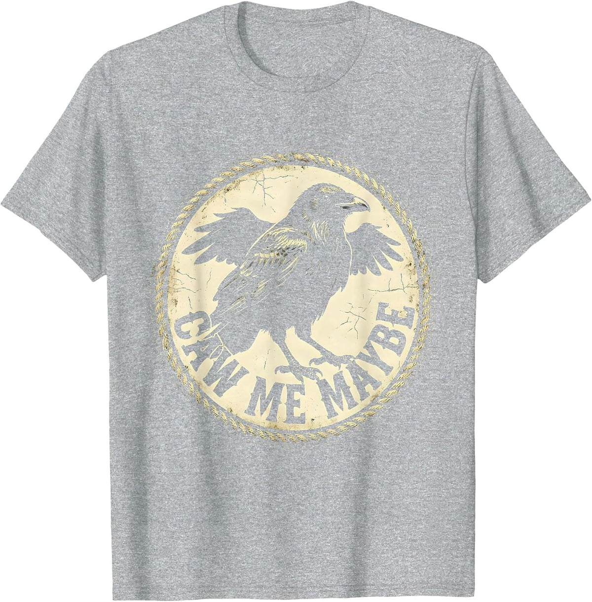 Men's Caw Me Maybe Funny Crow Bird Lover Design T-Shirt - Heather Grey