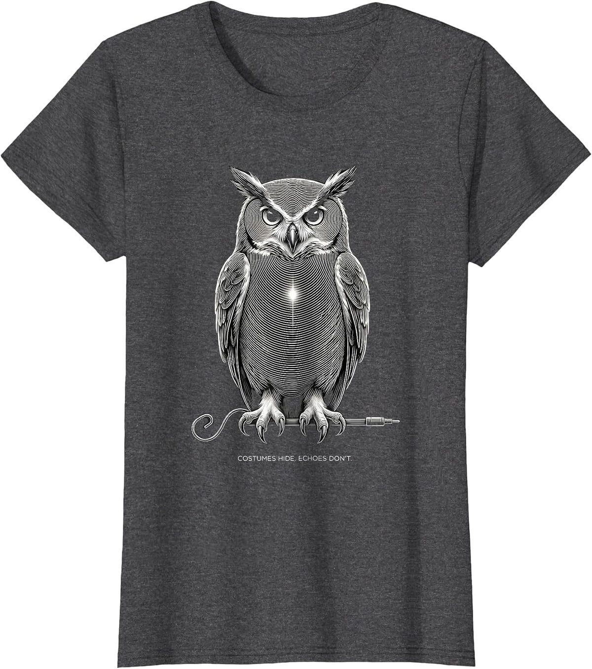 Women's Costumes Hide Echoes Dont Funny Sonographer Halloween T-Shirt - Dark Heather Grey