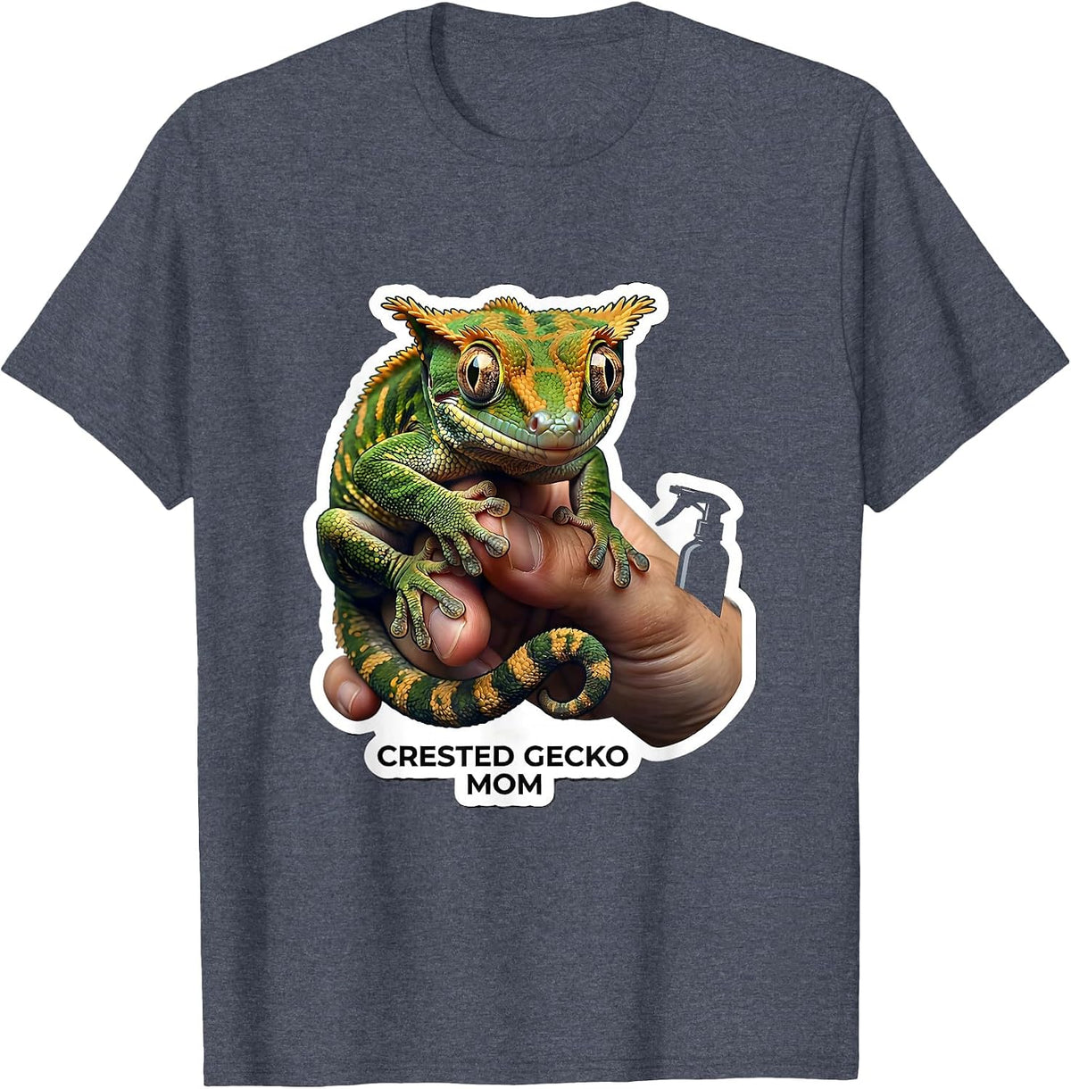 Crested Gecko Mom Funny Reptile Lover Gift Kids Reptile T-Shirt - Heather Blue